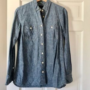 J. Crew Classic Chambray Button-Down Shirt, Size 4